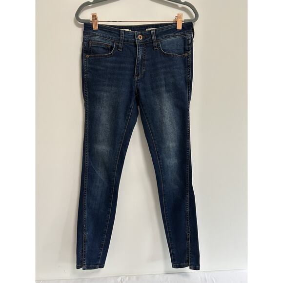 Pilcro and the Letterpress Jeans Womens 27 Blue Denim Stet Ankle Split Mid Rise - Picture 1 of 11